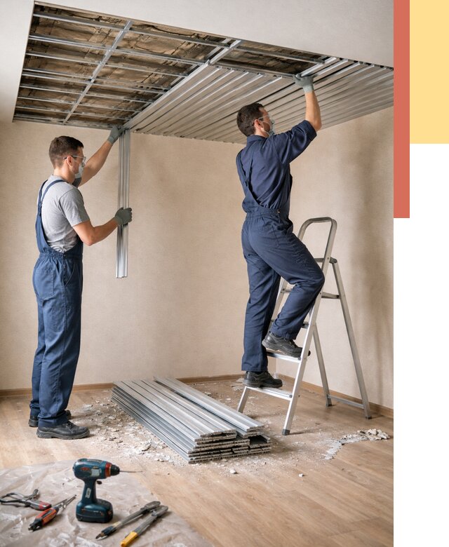 Демонтаж реечного потолка в Гусь-Хрустальном от 4814 руб. быстро и недорого | ОТДЕЛОЧНИК-Гсь