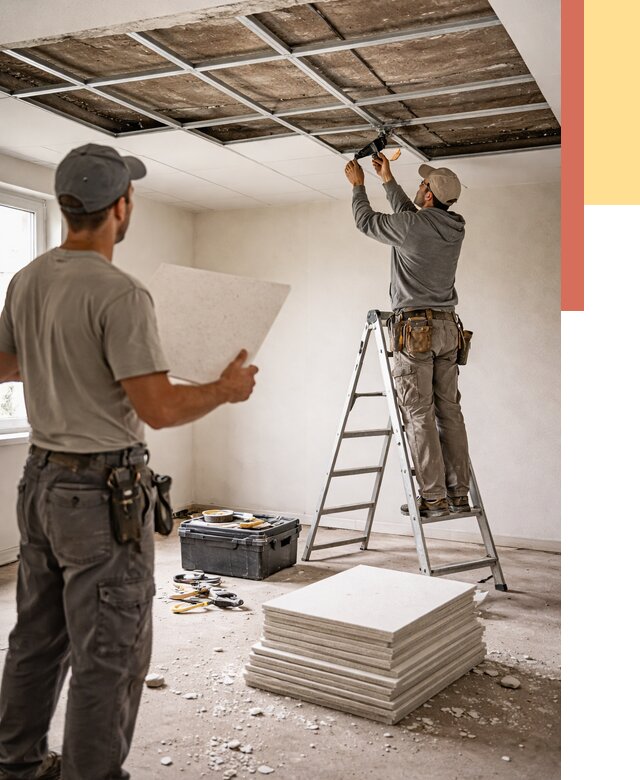 Замена плит подвесного потолка в Гусь-Хрустальном от 1872 руб. быстро и недорого | ОТДЕЛОЧНИК-Гсь