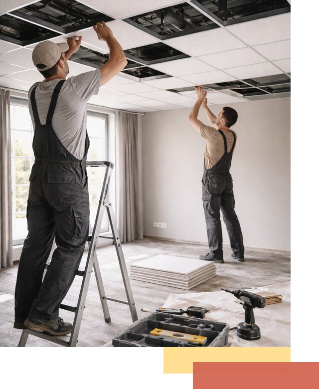 Замена плит подвесного потолка в Гусь-Хрустальном быстро и качественно