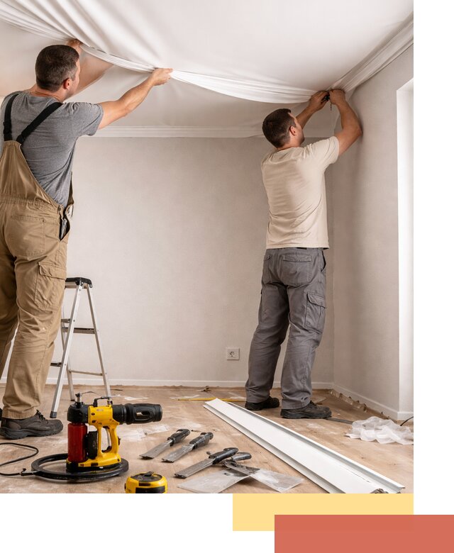 Монтаж ПВХ натяжного потолка в Гусь-Хрустальном качественно и быстро