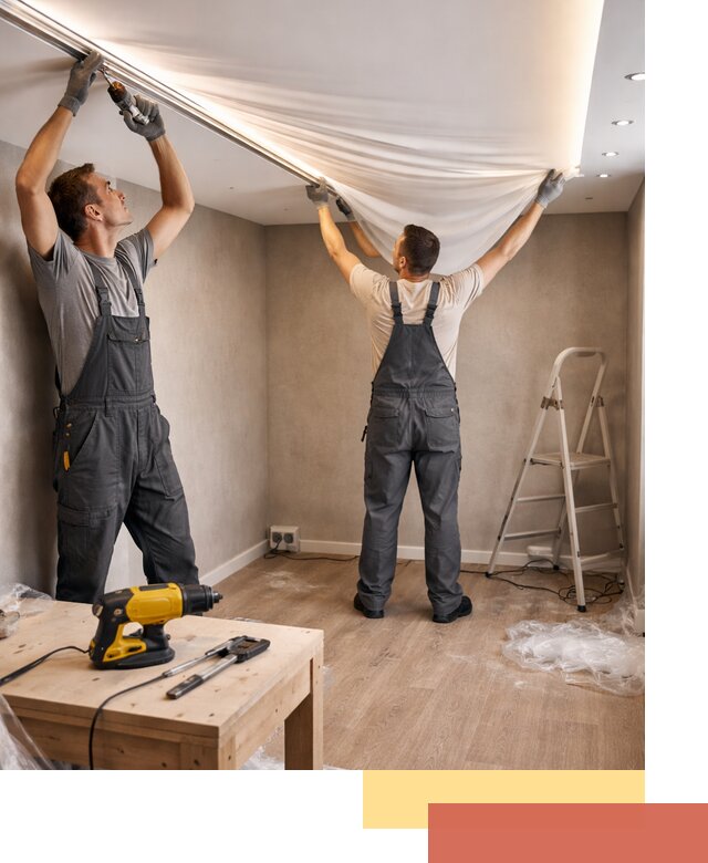 Монтаж натяжного потолка с подсветкой в Гусь-Хрустальном цена и сроки