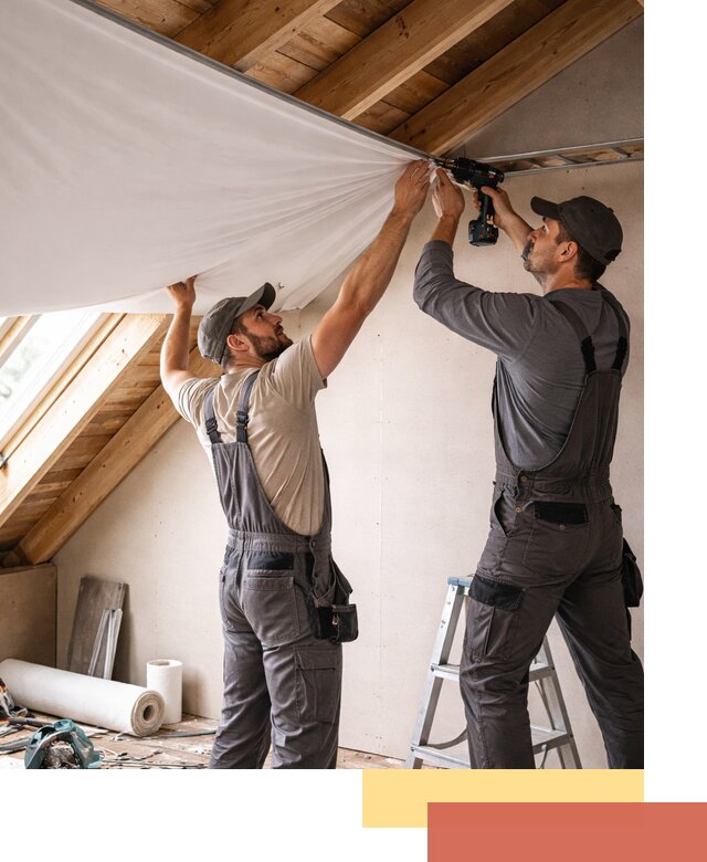 Монтаж натяжного потолка в мансарде в Гусь-Хрустальном