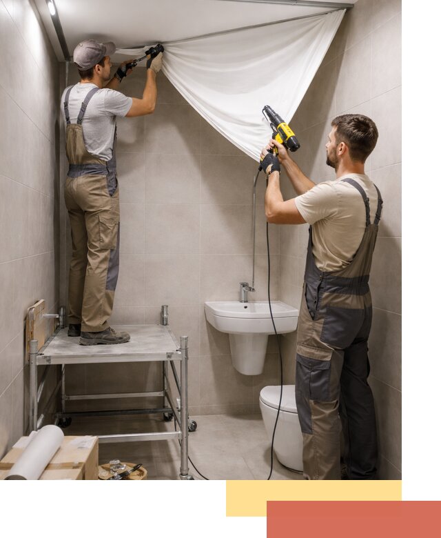 Монтаж натяжного потолка в санузле в Гусь-Хрустальном