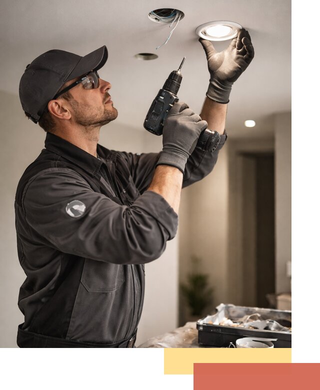 Установка точечных светильников в натяжной потолок в Гусь-Хрустальном