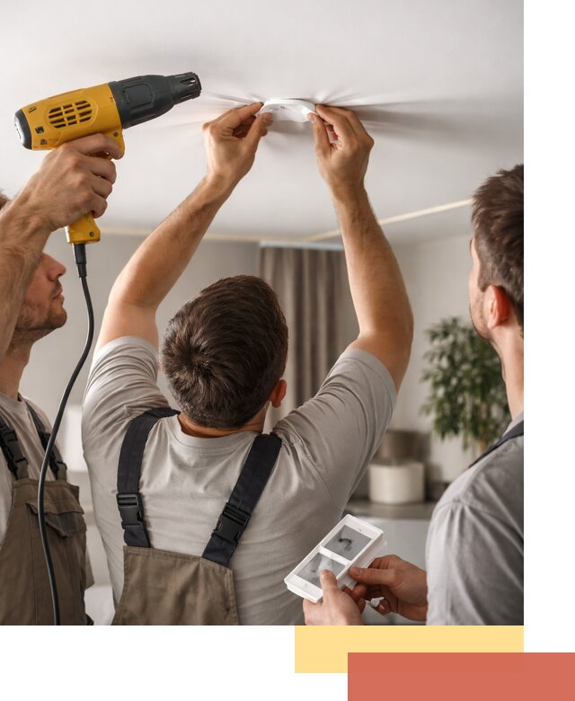 Ремонт прокола полотна натяжного потолка в Гусь-Хрустальном