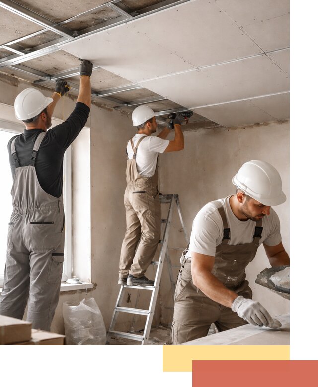 Одноуровневый потолок из гипсокартона в Гусь-Хрустальном — монтаж и отделка