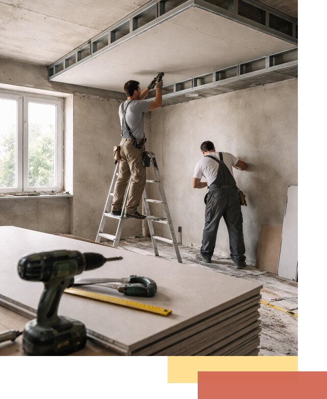 Двухуровневый потолок из гипсокартона в Гусь-Хрустальном