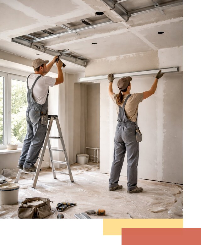 Монтаж многоуровневого потолка из гипсокартона в Гусь-Хрустальном