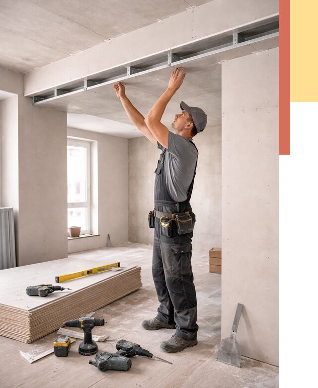 Потолок из гипсокартона с нишей в Гусь-Хрустальном от 1337 руб. под ключ | ОТДЕЛОЧНИК-Гсь