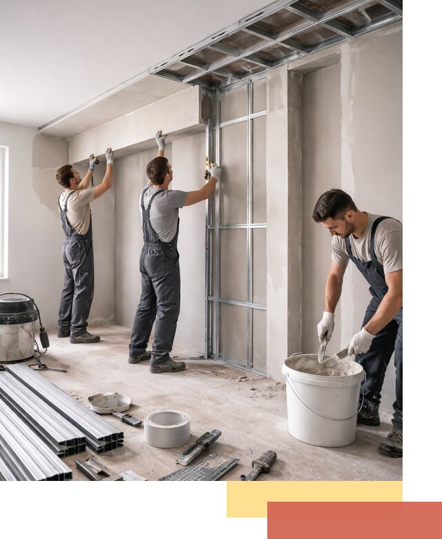 Монтаж потолка из гипсокартона с нишей в Гусь-Хрустальном