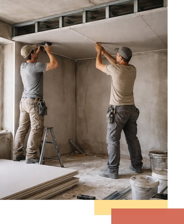 Короб из гипсокартона на потолке под ключ в Гусь-Хрустальном