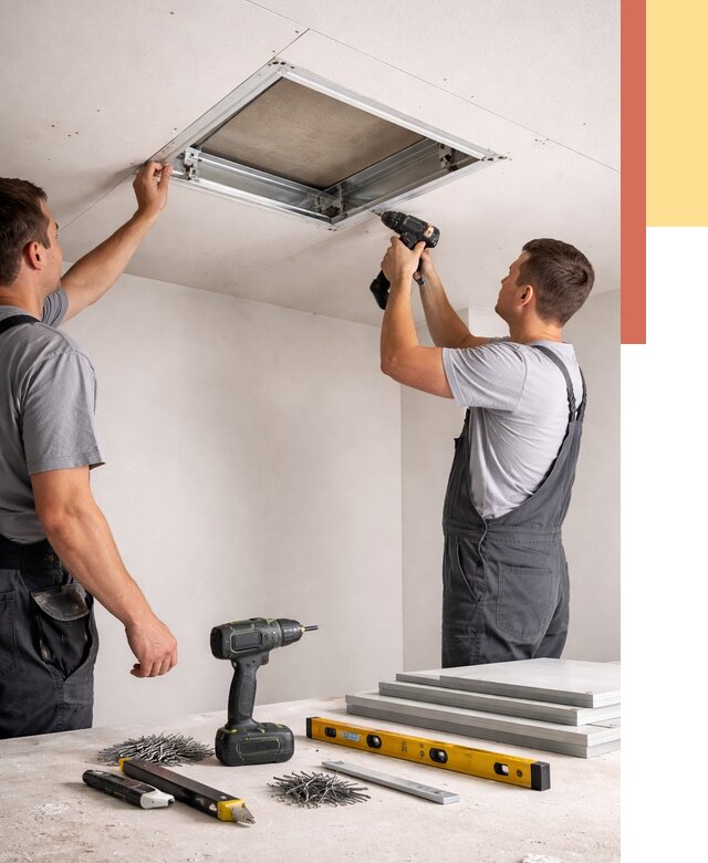 Установка люка в потолок ГКЛ в Гусь-Хрустальном от 2675 руб. под ключ | ОТДЕЛОЧНИК-Гсь