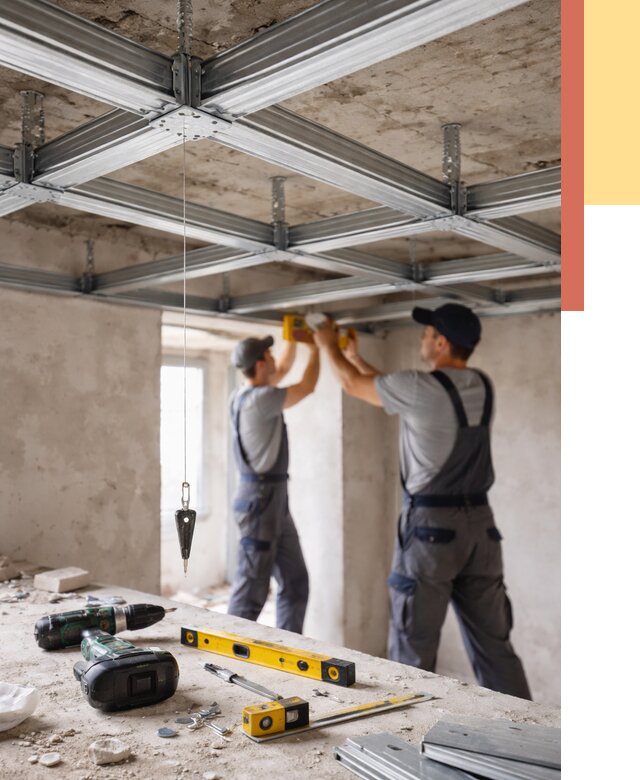 Монтаж каркаса потолка из профиля в Гусь-Хрустальном от 4814 руб. — услуги ОТДЕЛОЧНИК-Гсь