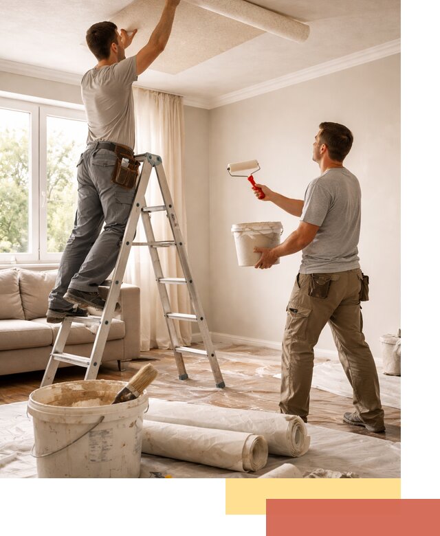 Поклейка обоев на потолок в Гусь-Хрустальном — качественно и быстро