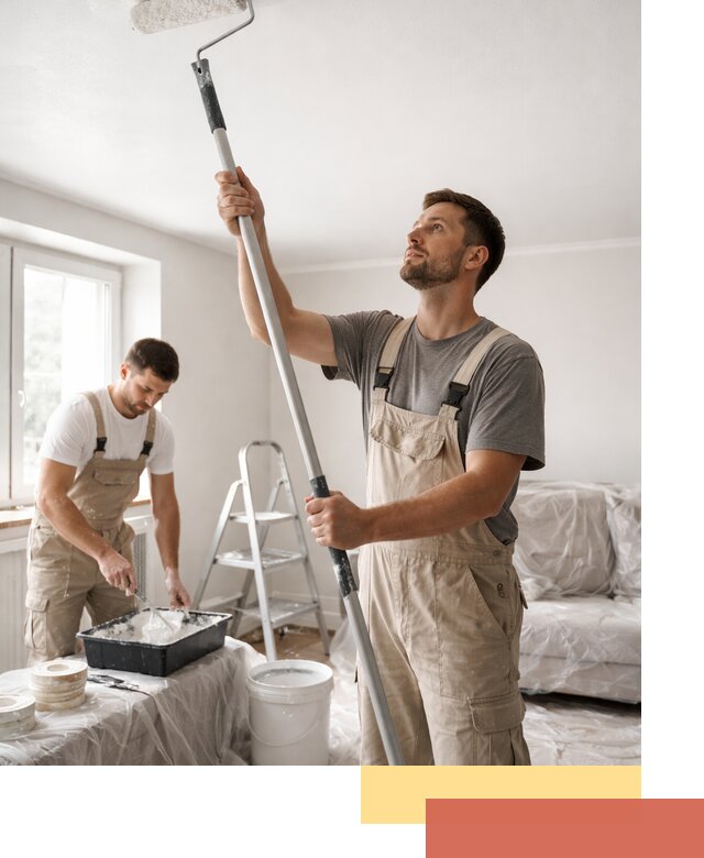 Покраска потолка водоэмульсионной краской в Гусь-Хрустальном