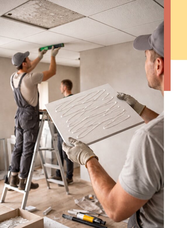 Монтаж потолочной плитки в Гусь-Хрустальном от 4814 руб. — быстро и недорого | ОТДЕЛОЧНИК-Гсь