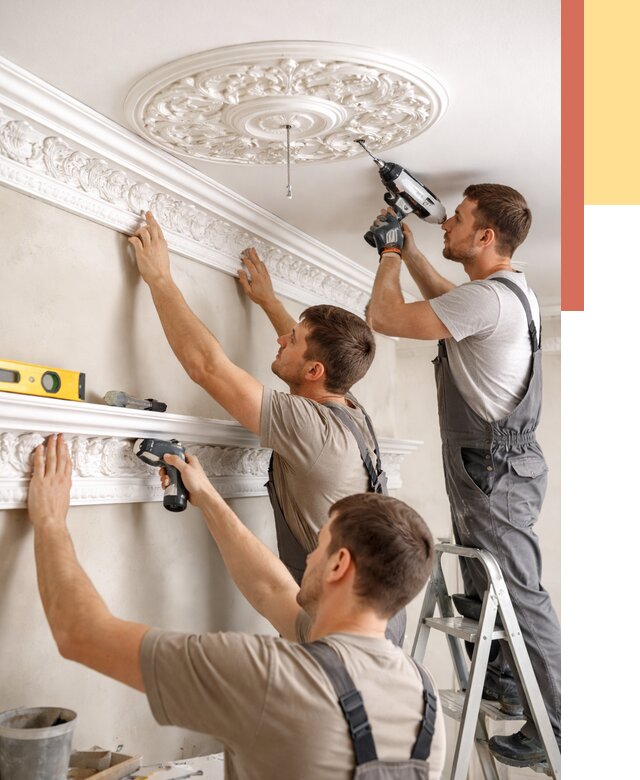 Монтаж лепнины на потолок в Гусь-Хрустальном от 3423 руб. быстро и недорого | ОТДЕЛОЧНИК-Гсь